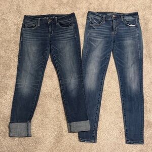 American Eagle Outfitters Women's Skinny Jeans - Two Dark Blue Washes